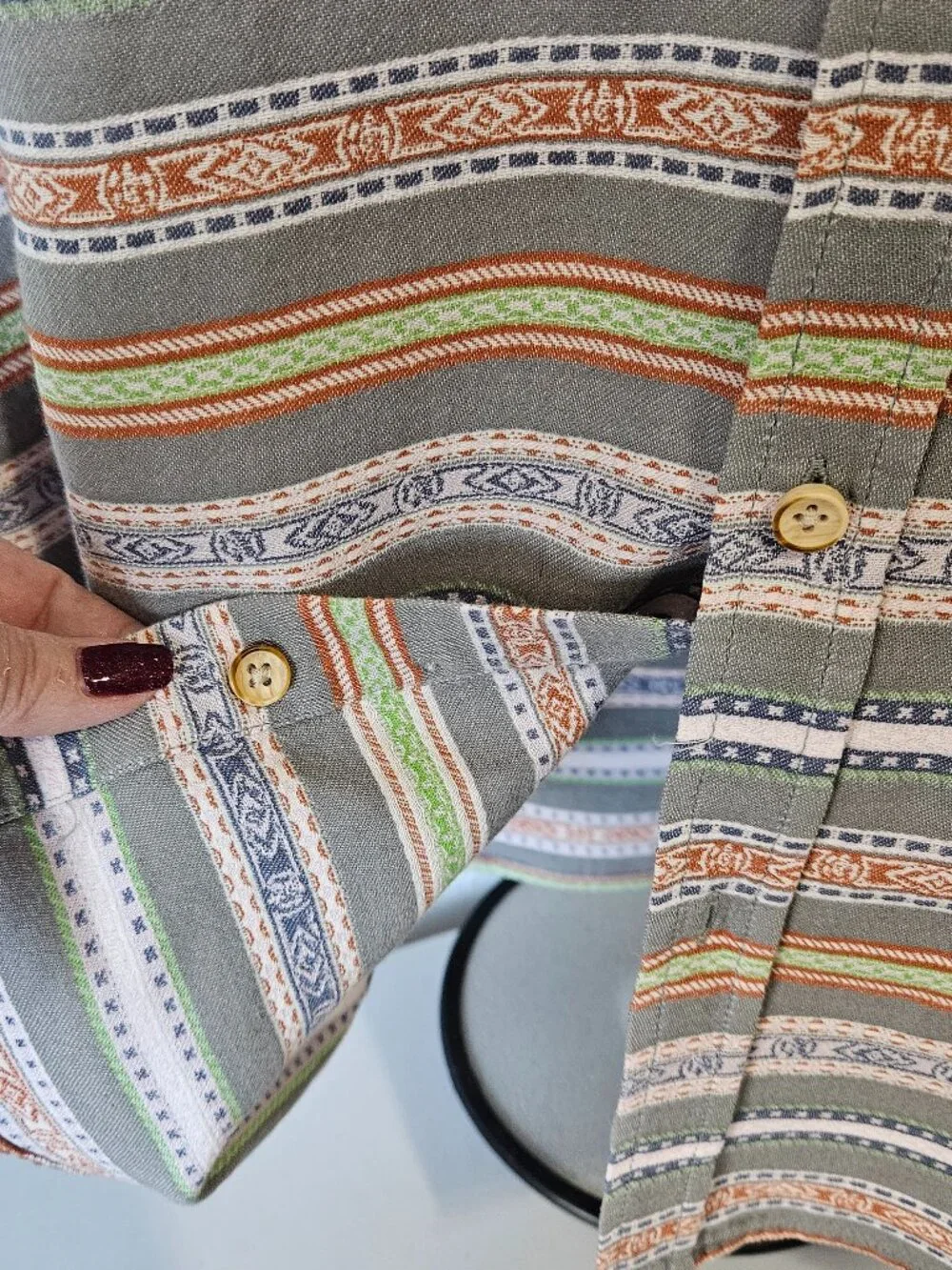 Carbon 2 Cobalt Button Up Short Sleeve Striped Shirt